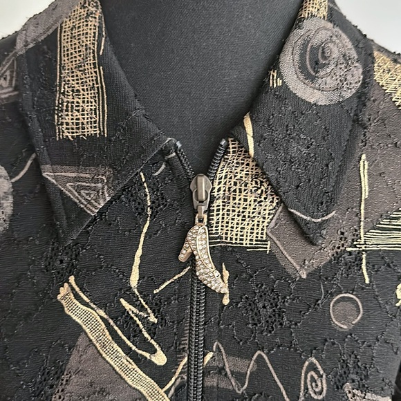 Vintage 90s Joseph Ribkoff zip up shirt/shaket - Picture 4 of 5